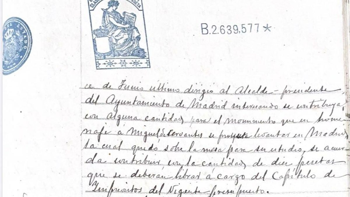 Moya ya era cervantina hace un siglo: las 10 pesetas con las que se sumó en 1926 al homenaje a Cervantes