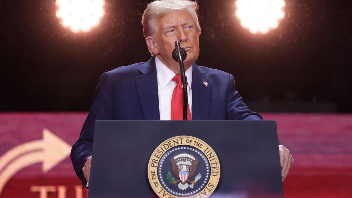 Trump en el homenaje a Charlie Kirk