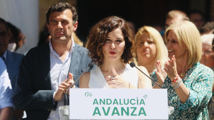 La presidenta de la Comunidad de Madrid, Isabel Díaz Ayuso, en un acto de precampaña en Jerez de la Frontera