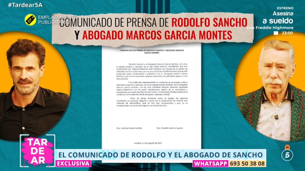 Comunicado de Rodolfo Sancho al programa 'Tardaear'