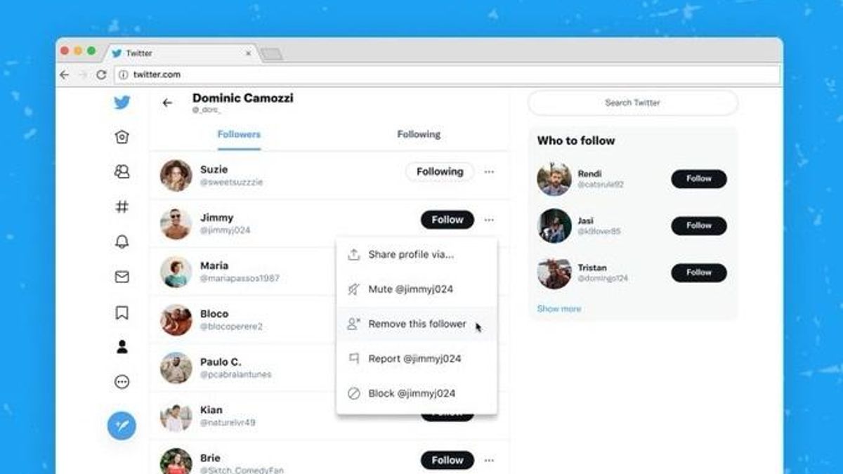 Eliminar seguidores de Twitter.