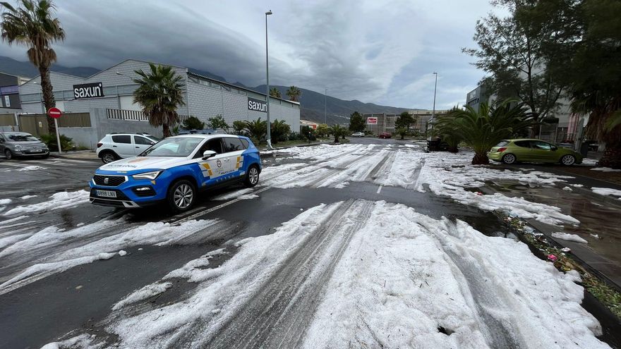 Susto en Tenerife por una potente granizada esta madrugada