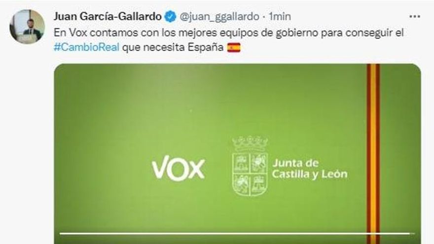 El vicepresidente de Castilla y León borra un vídeo con los logos de Vox y la Junta después de que Igea le dijese que podría ser "malversación"