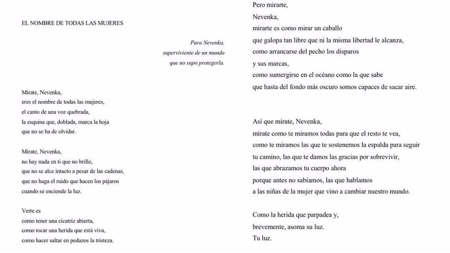 El poema de  Elvira Sastre.