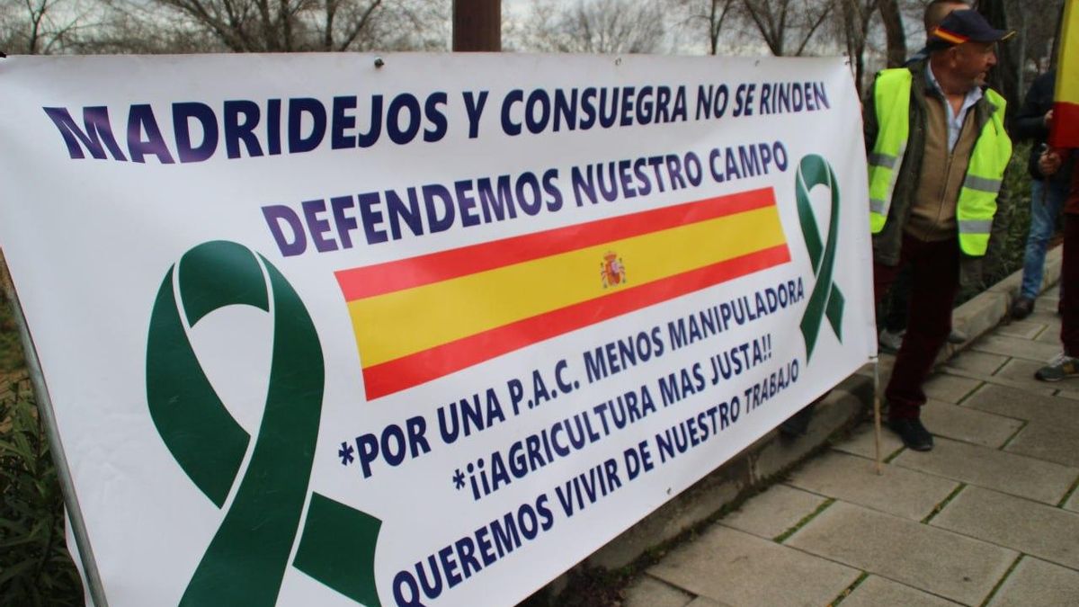 Pancarta en la protesta en Toledo