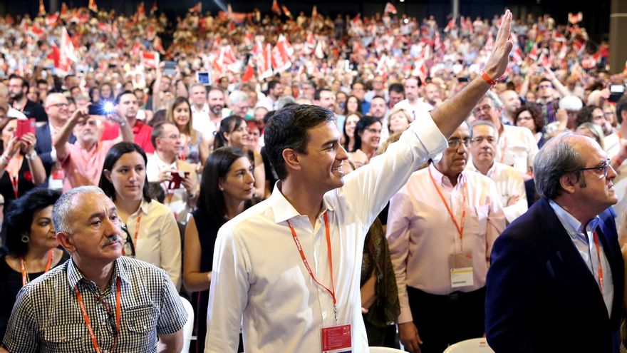 Pedro Sánchez durante el pasado Congreso Federal del PSOE.