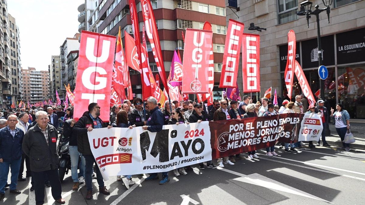 Los sindicatos salen a las calles de Aragón este 1 de Mayo por la reducción de la jornada y la reforma del despido