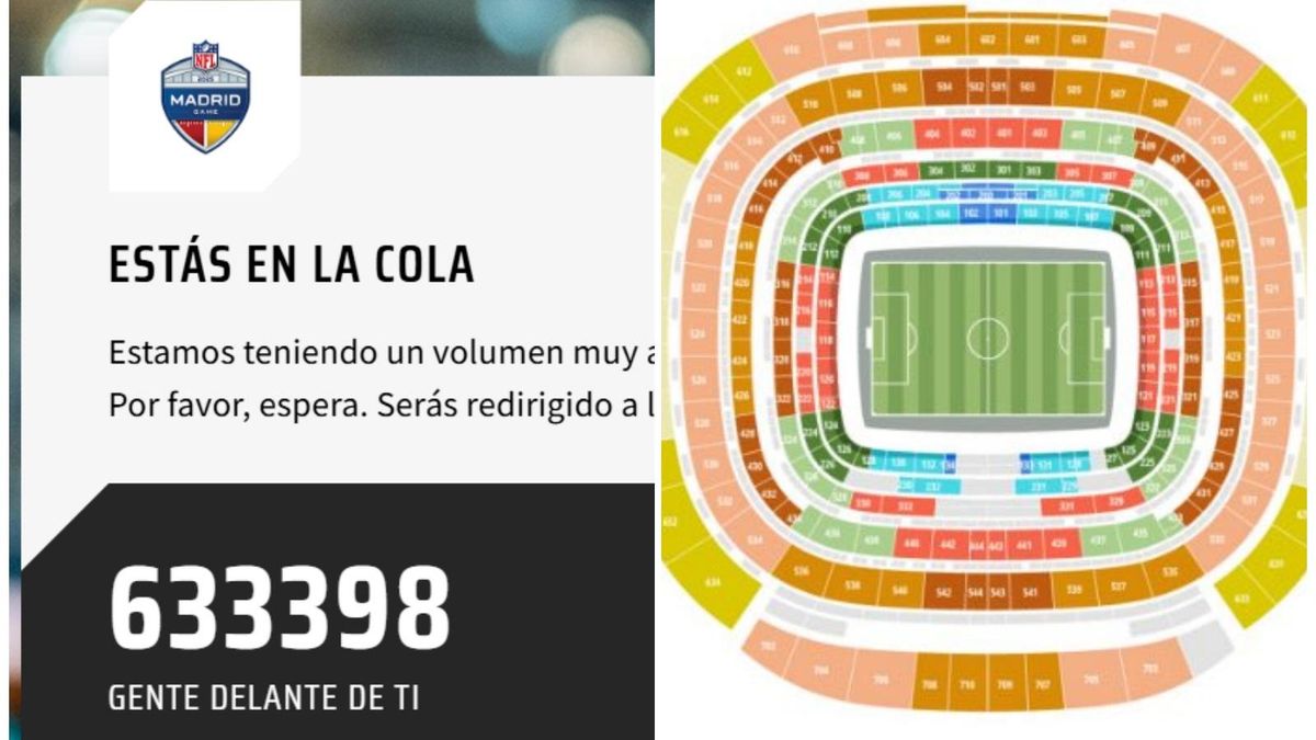 La alta demanda para el partido de la NFL en Madrid atasca  con 650.000 personas la web oficial y agota entradas en 6 horas