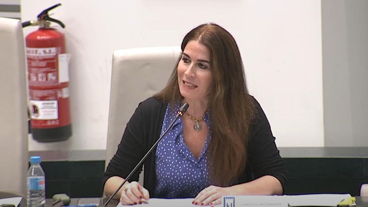 La edil de Vox Carla Toscano, en el último pleno de Cibeles