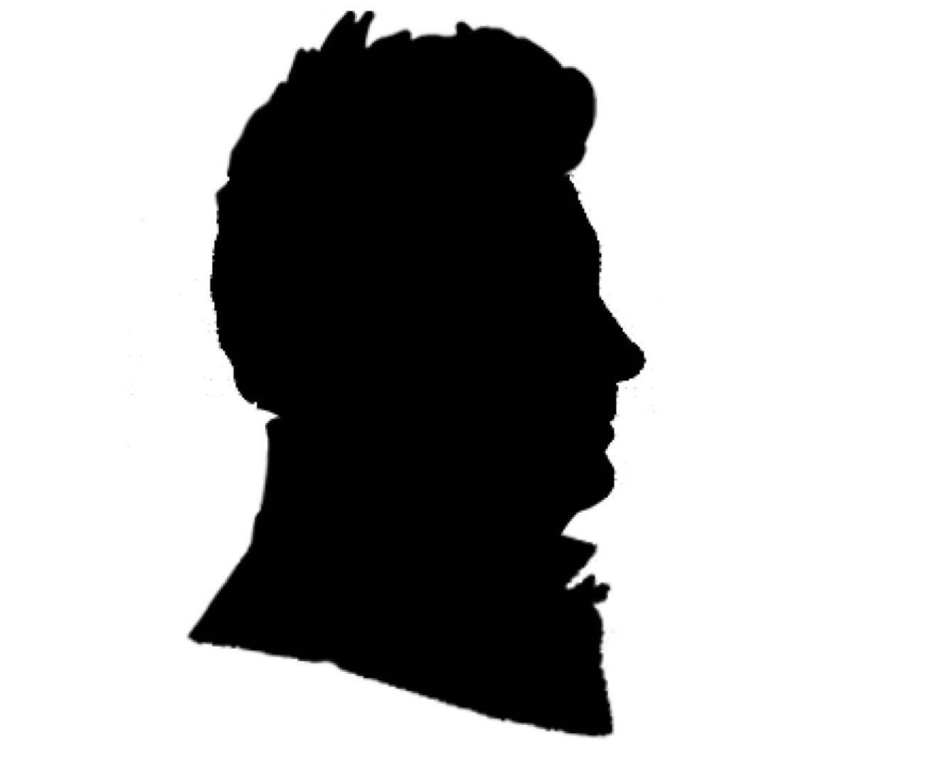 Esbozo de busto idealizado en silueta de Dionisio O'Daly.