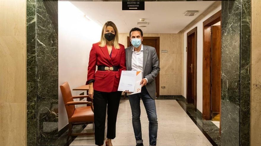 La portavoz de Economía de Ciudadanos, María Muñoz, y el portavoz de Ciudadanos, Edmundo Bal