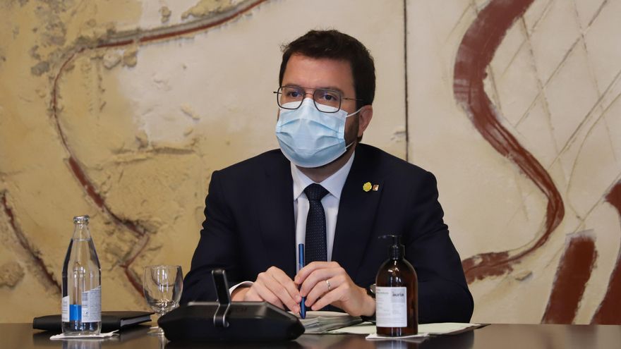 Pere Aragonès, durante el consejo ejecutivo de este martes
