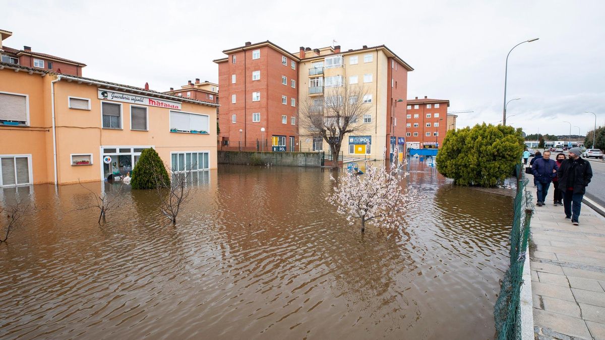 Parque inundado en Ávila.