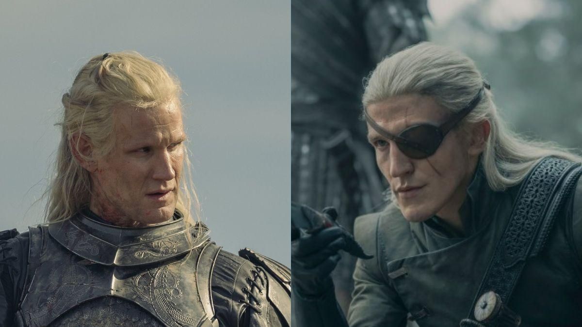 Daemon (Matt Smith) y Aemond Targaryen (Ewan Mitchell)