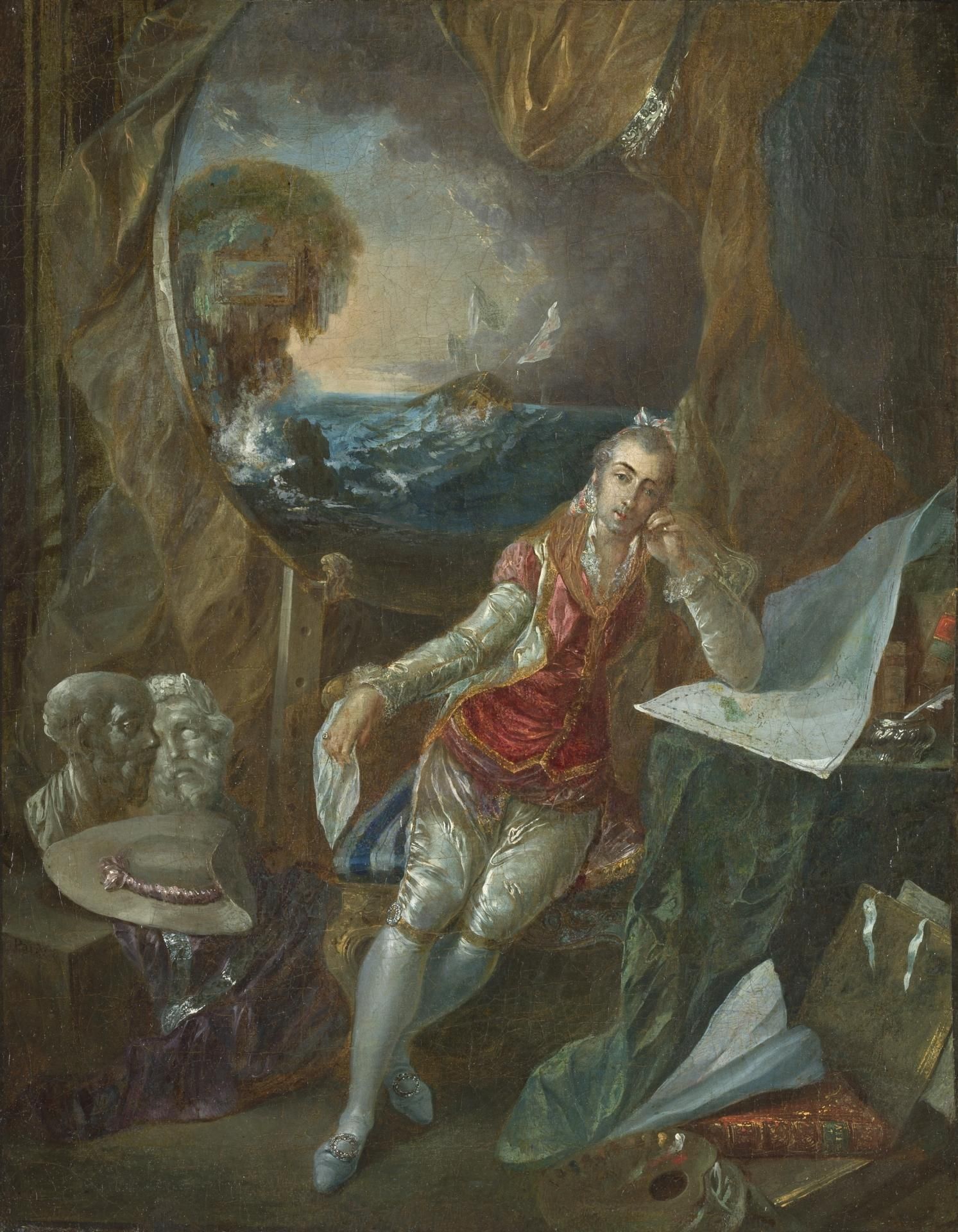 'Autorretrato en el estudio', Luis Paret y Alcázar (1777)
