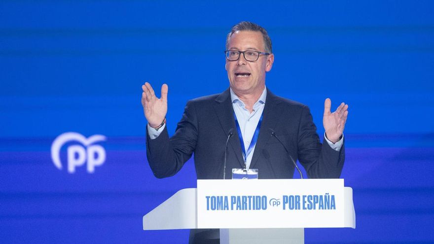 El secretario general del PP de Madrid, Alfonso Serrano, durante el último congreso del partido.