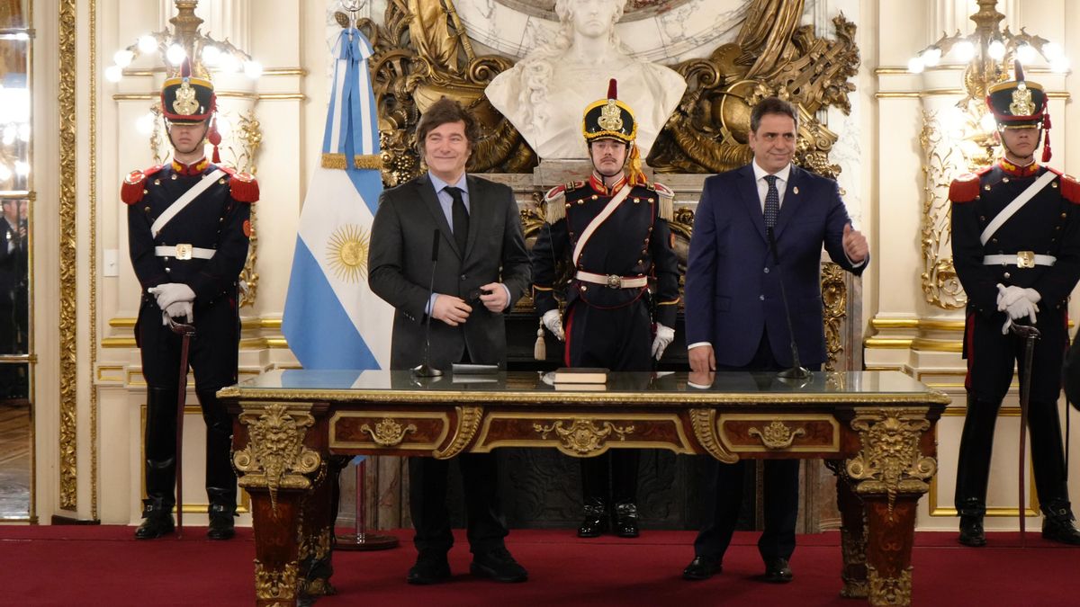 Milei y Catalán, este lunes en la Casa Rosada.