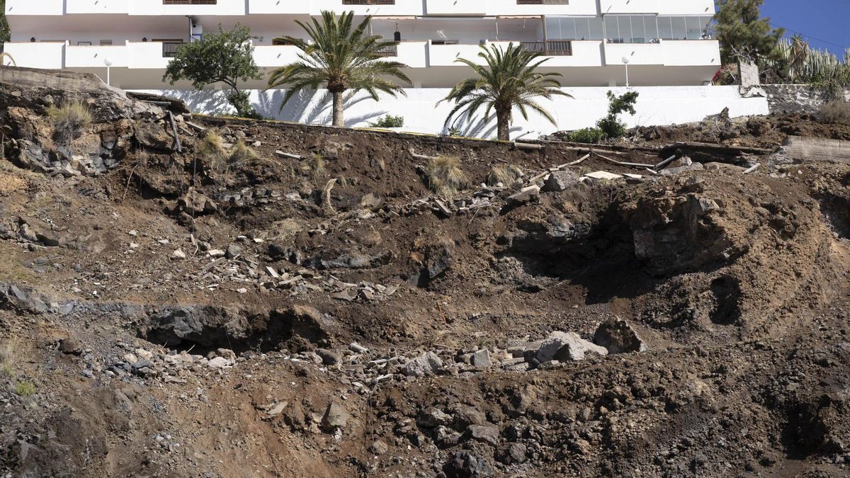 El talud derrumbado en Boca Cangrejo.