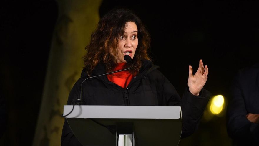 La presidenta de la Comunidad de Madrid, Isabel Díaz Ayuso, participa en el acto de homenaje y recuerdo a Gregorio Ordóñez, en los Jardines de Gregorio Ordóñez.