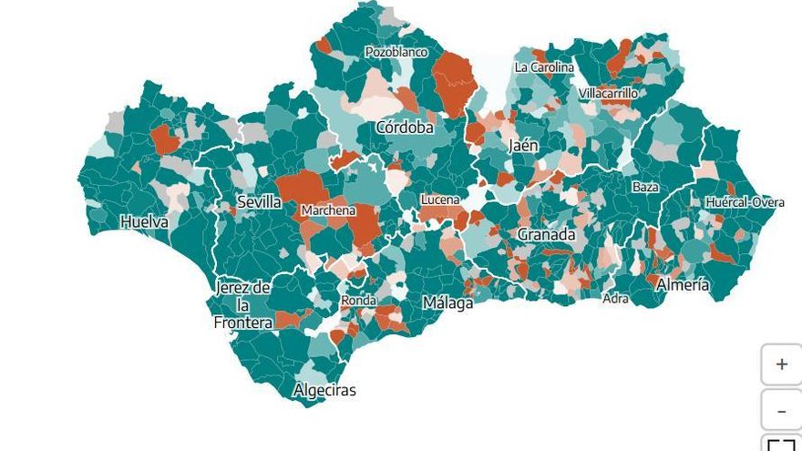 MAPA | Consulta los datos de participación a las 14.00 horas en Andalucía, municipio a municipio
