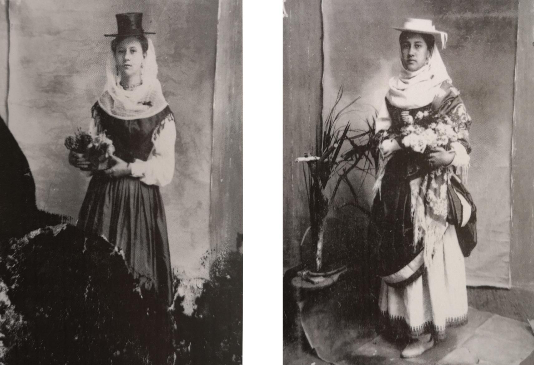 Mujeres de La Palma en trajes de domingo o fiesta.