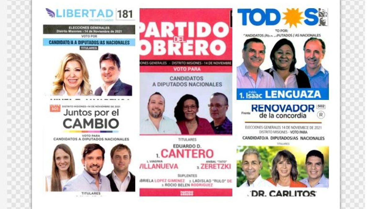 Las boletas para las elecciones del 14 de noviembre en Misiones