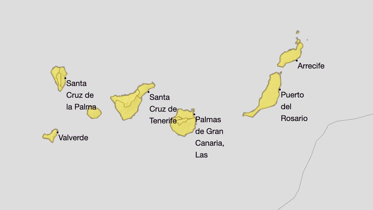 Toda Canarias, en aviso por fuertes lluvias y posibles tormentas