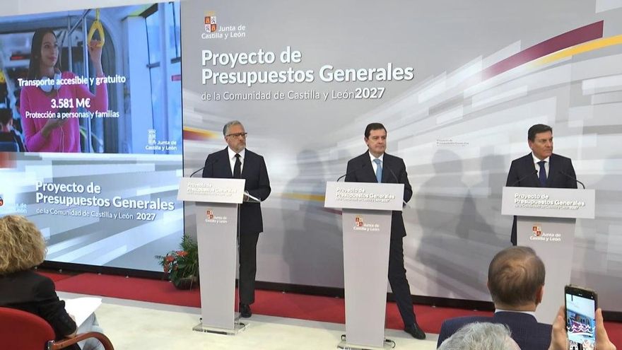 La Junta de Castilla y León presenta sus presupuestos de 2027, que prevé aprobar en las Cortes tras dos años prorrogados
