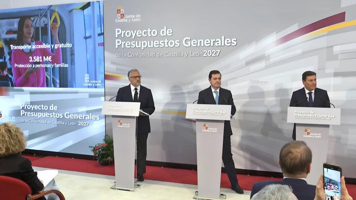 La Junta de Castilla y León presenta sus presupuestos de 2027, que prevé aprobar en las Cortes tras dos años prorrogados