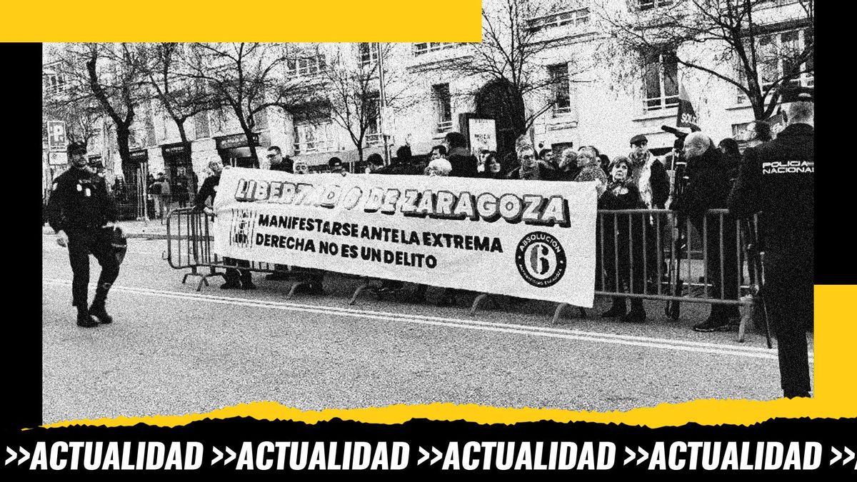 Manifestación ante el Congreso por la libertad de los seis jóvenes de Zaragoza condenados por una protesta contra Vox