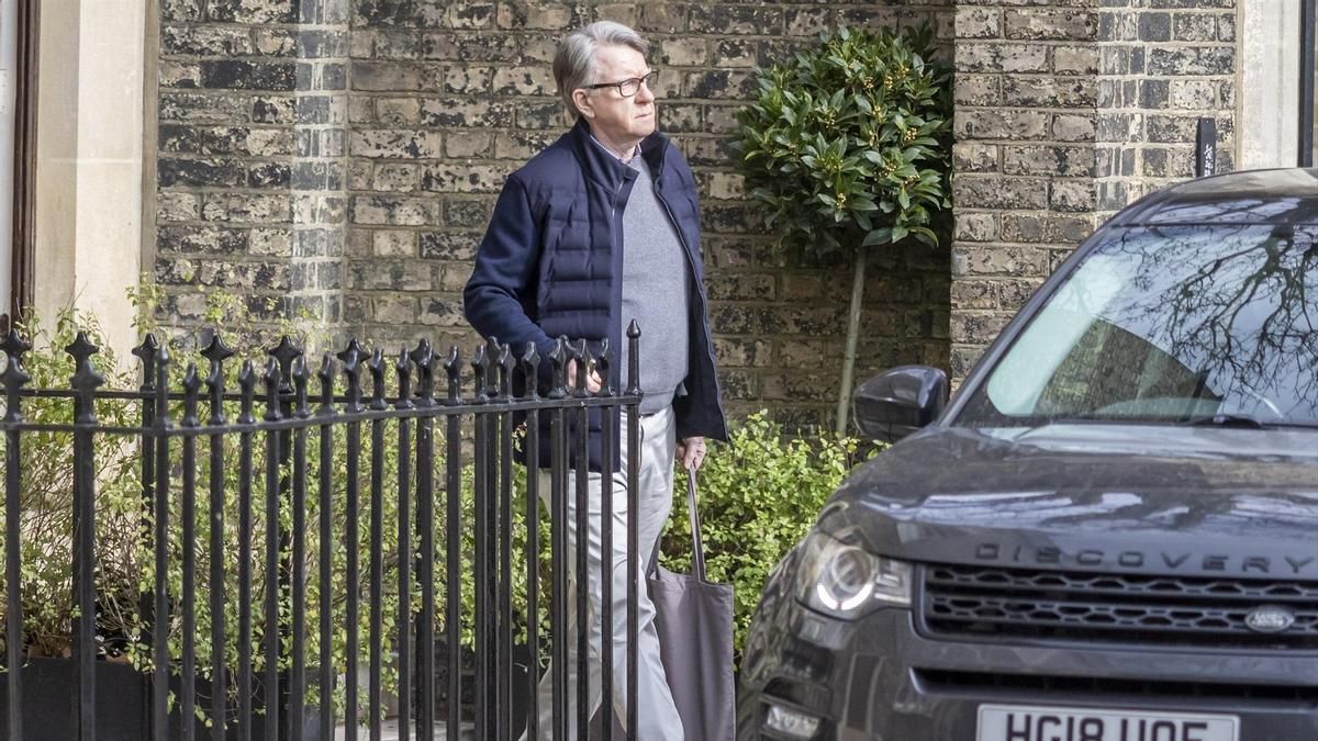 El exembajador y excomisario europeo Peter Mandelson, este lunes en Londres.