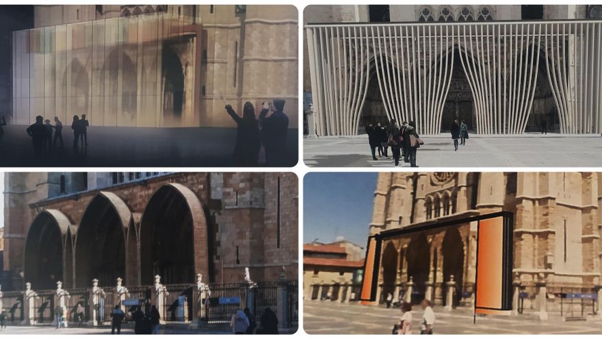 Otras soluciones arquitectónicas planteadas para salvar la portada occidental.