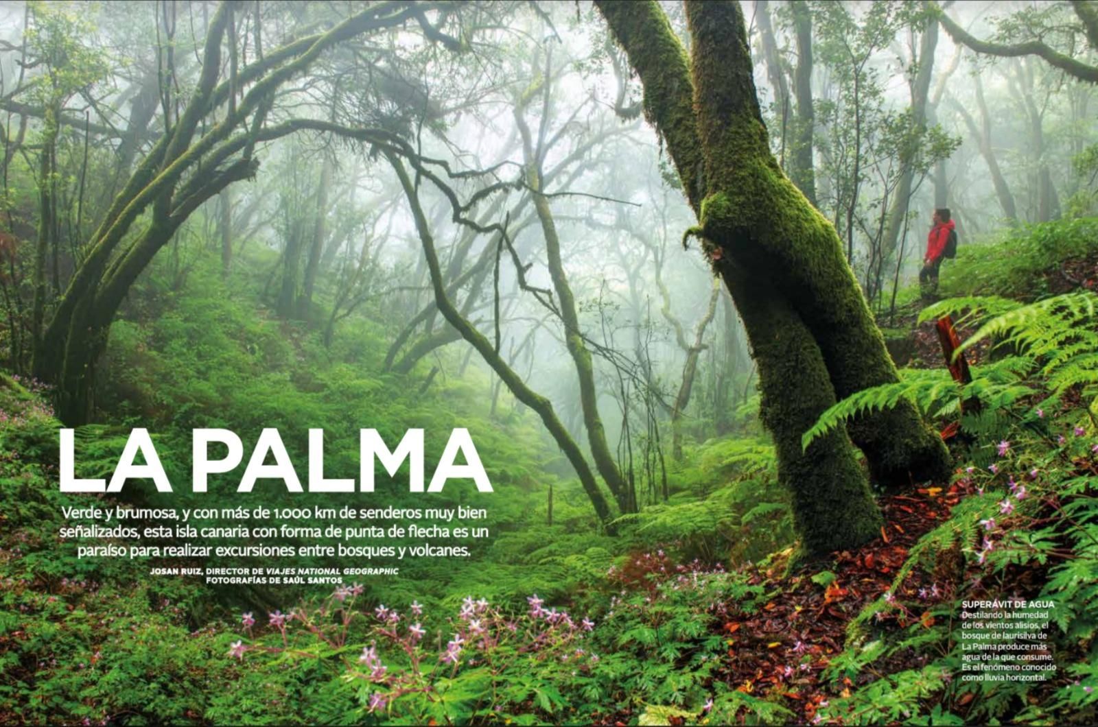 Página de apertura del reportaje de Saúl Santos sobre La Palma.