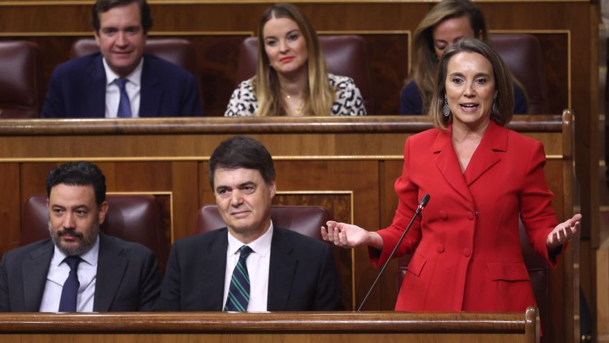La portavoz del PP en el Congreso, Cuca Gamarra, interviene durante la sesión de control al Gobierno del Pleno del Congreso.
