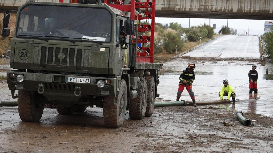 La UME se despliega por Aragón ante una dana que mantiene en alerta a toda la comunidad