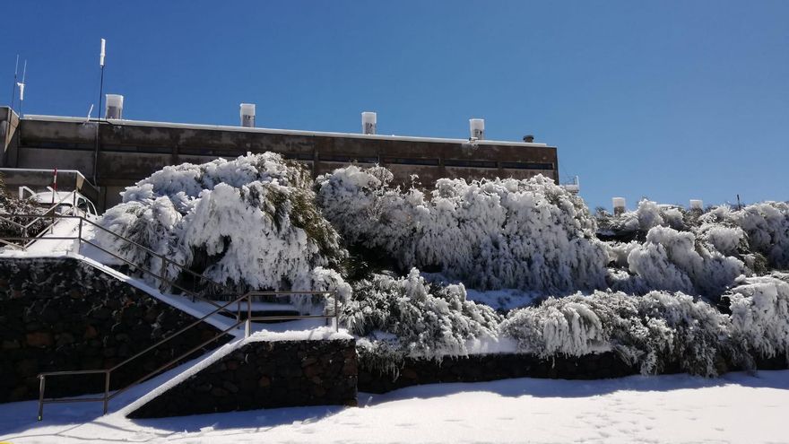 Exterior de la Residencia del IAC en el Observatorio del Roque de Los Muchachos, este sábado. Foto: ANA BEA