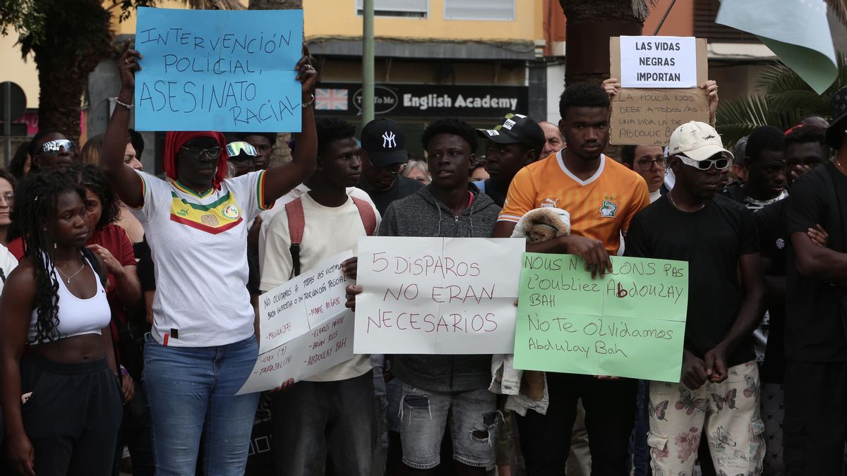 Protesta por la muerte de Abdoulie en Gran Canaria.