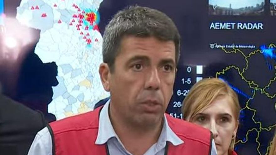 Carlos Mazón, durante la rueda de prensa de este miércoles