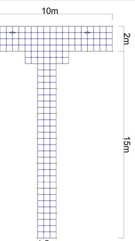 Dibujo del pantalán en forma de T realizado por Ramón Roca.
