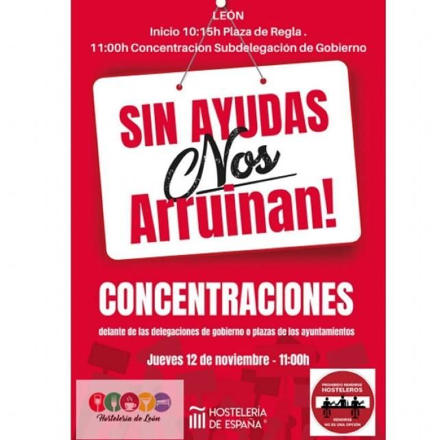 Cartel de la movilización del sector hostelero de León.