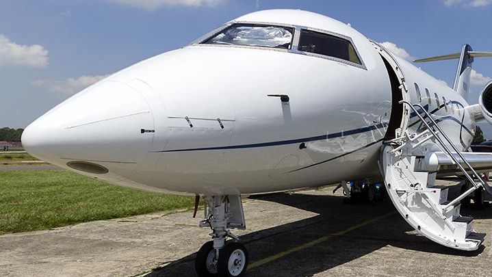 Avión Bombardier Challenger propiedad de Federico Machado