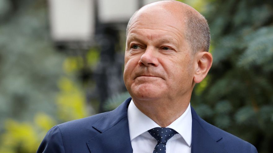El canciller alemán, Olaf Scholz, el pasado jueves en su visita a Ucrania. EFE/EPA/LUDOVIC MARIN