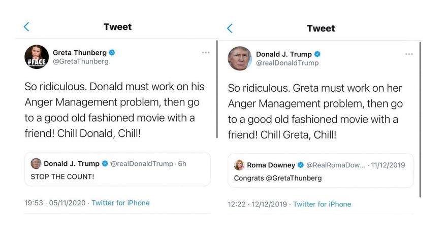 Greta trolea a Trump