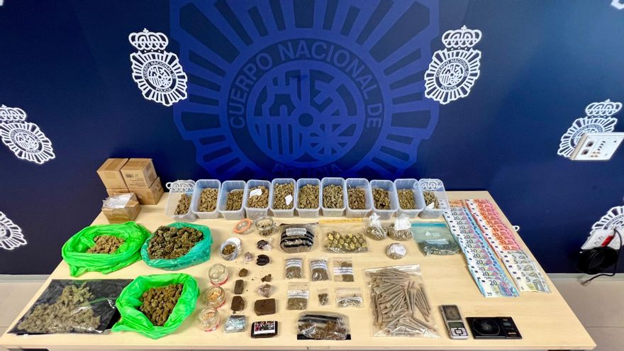 Droga incautada por la Policía en una asociación cannábica que distribuía y vendía marihuana y hachís
