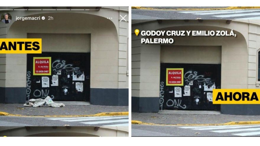 "Antes y ahora": Jorge Macri mostró cómo “limpia” a personas en situación de calle