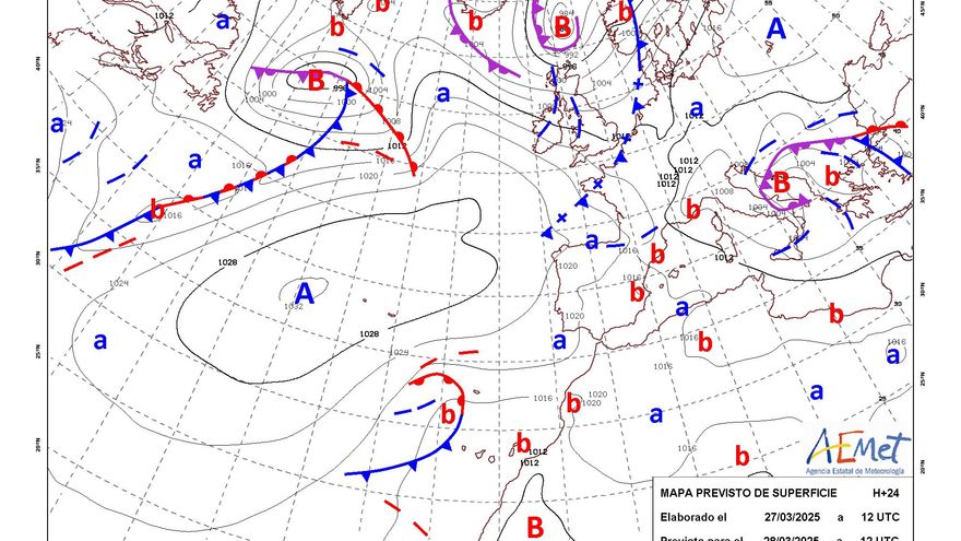 El viernes habrá tiempo estable en Península, con lluvias débiles en el Cantábrico