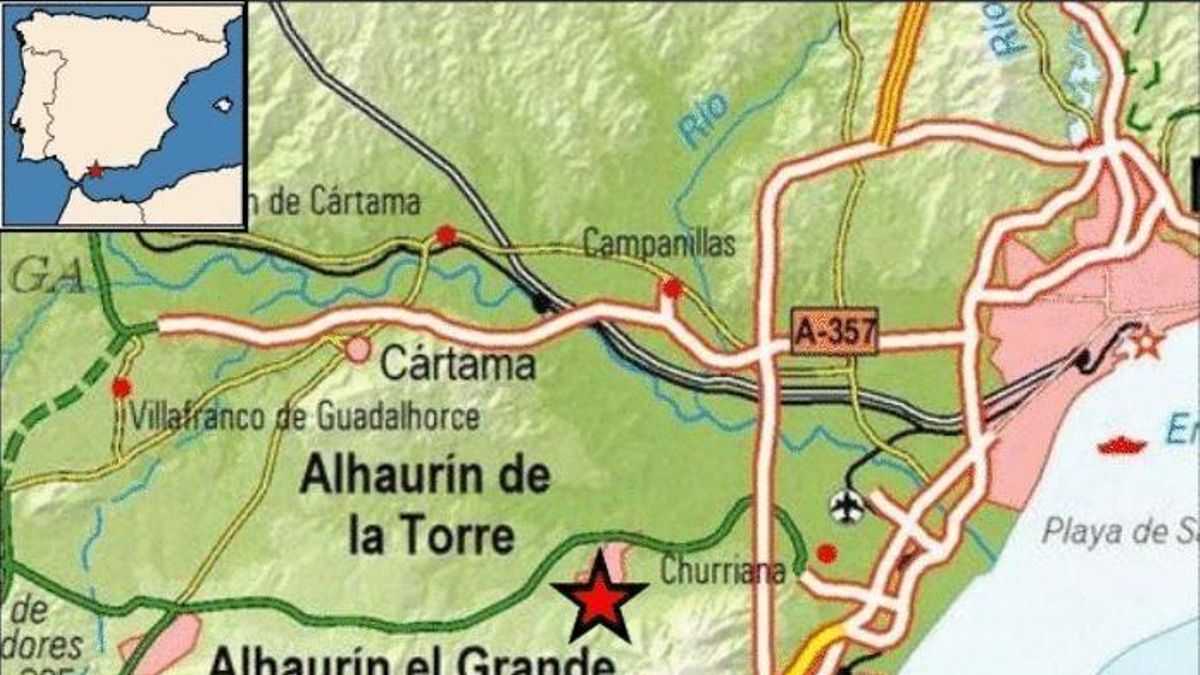 Mapa del seísmo en Alhaurín de la Torre