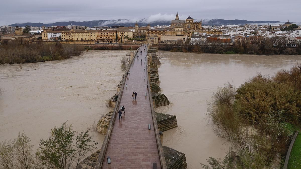El río Guadalquivir ha superado el umbral naranja a su paso por Córdoba