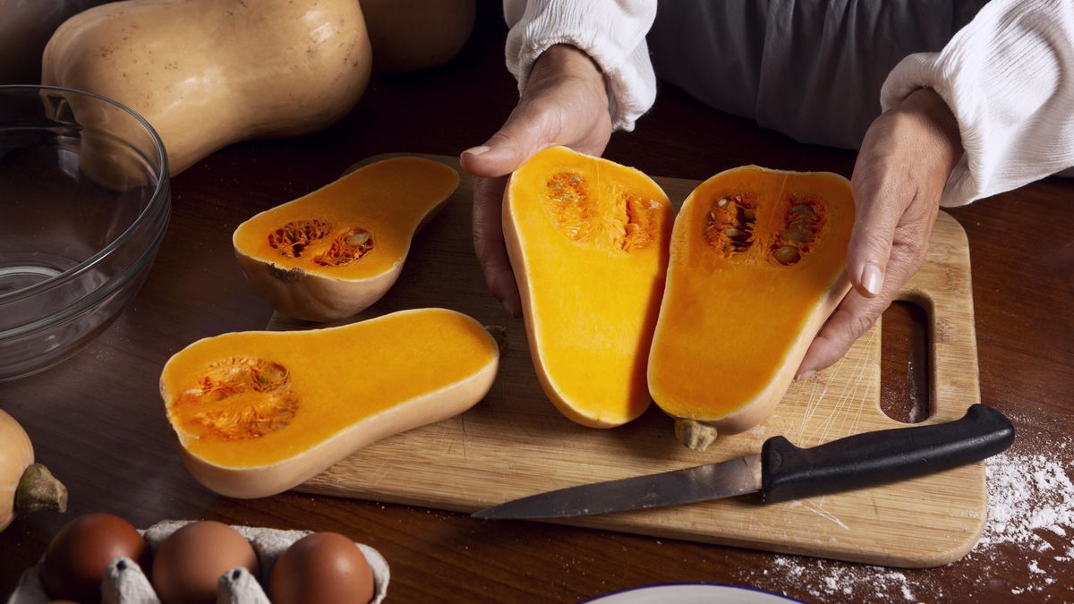 Calabaza por la mitad