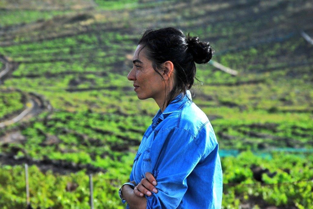 Vicky Torres Pecis en sus viñedos. Foto: KELU ROBLES